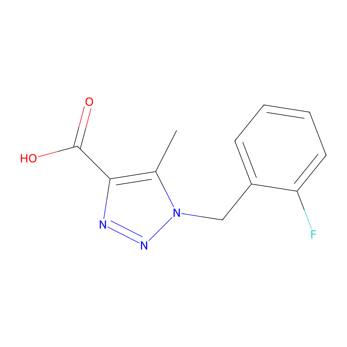 1-(2-fluorobenzyl)-5-methyl-1H-1,2,3-triazole-4-carboxylic acid molecular structure, CAS 1093236-61-3