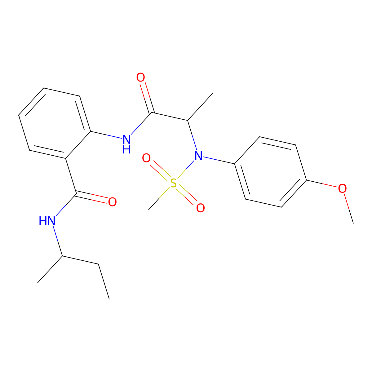 N-butan-2-yl-2-[2-(4-methoxy-N-methylsulfonylanilino)propanoylamino]benzamide molecular structure, CAS 1093243-96-9