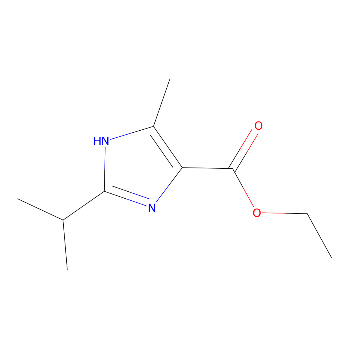 ethyl 5-methyl-2-propan-2-yl-1H-imidazole-4-carboxylate molecular structure, CAS 1093266-00-2