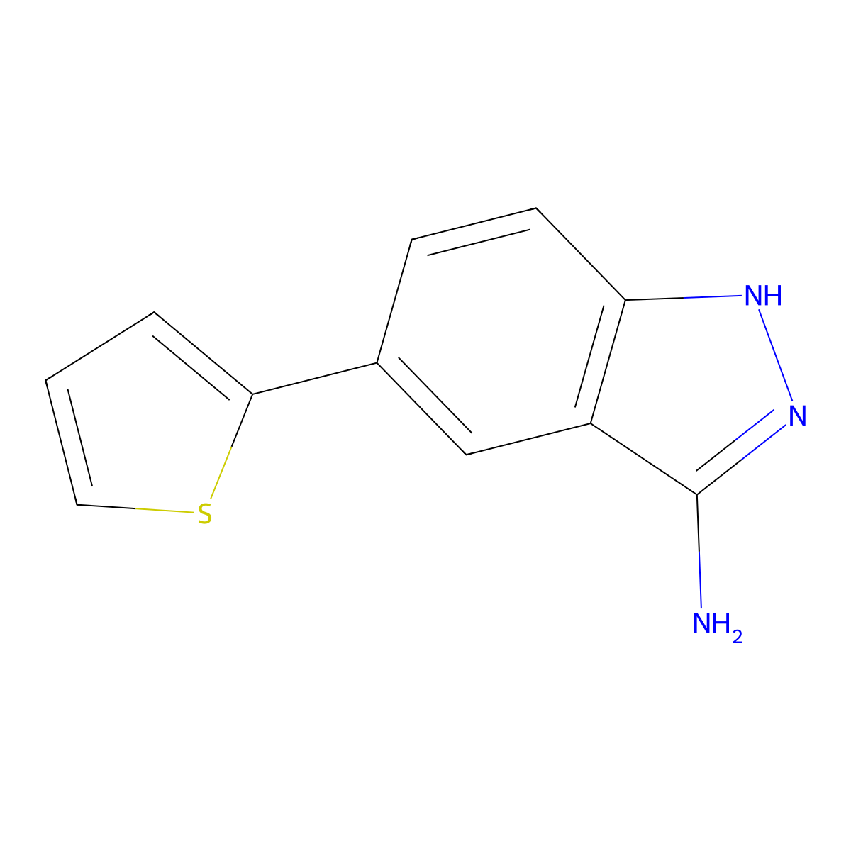 5-(2-thienyl)-1H-indazole-3-amine molecular structure, CAS 1093305-31-7