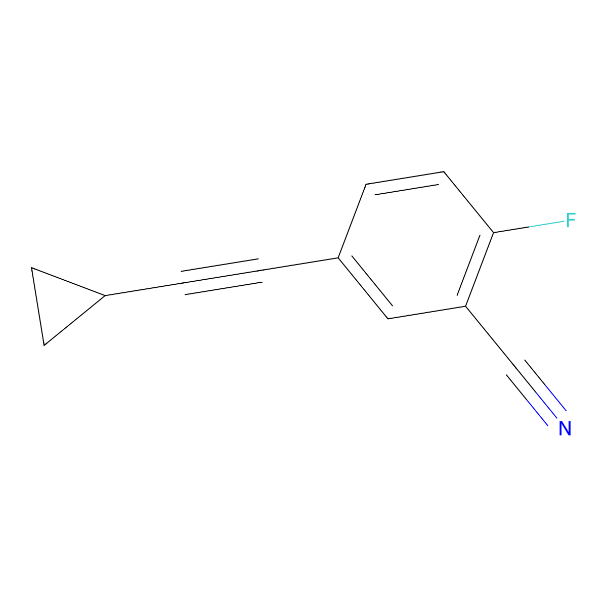 5-(Cyclopropylethynyl)-2-fluorobenzonitrile molecular structure, CAS 1093306-97-8