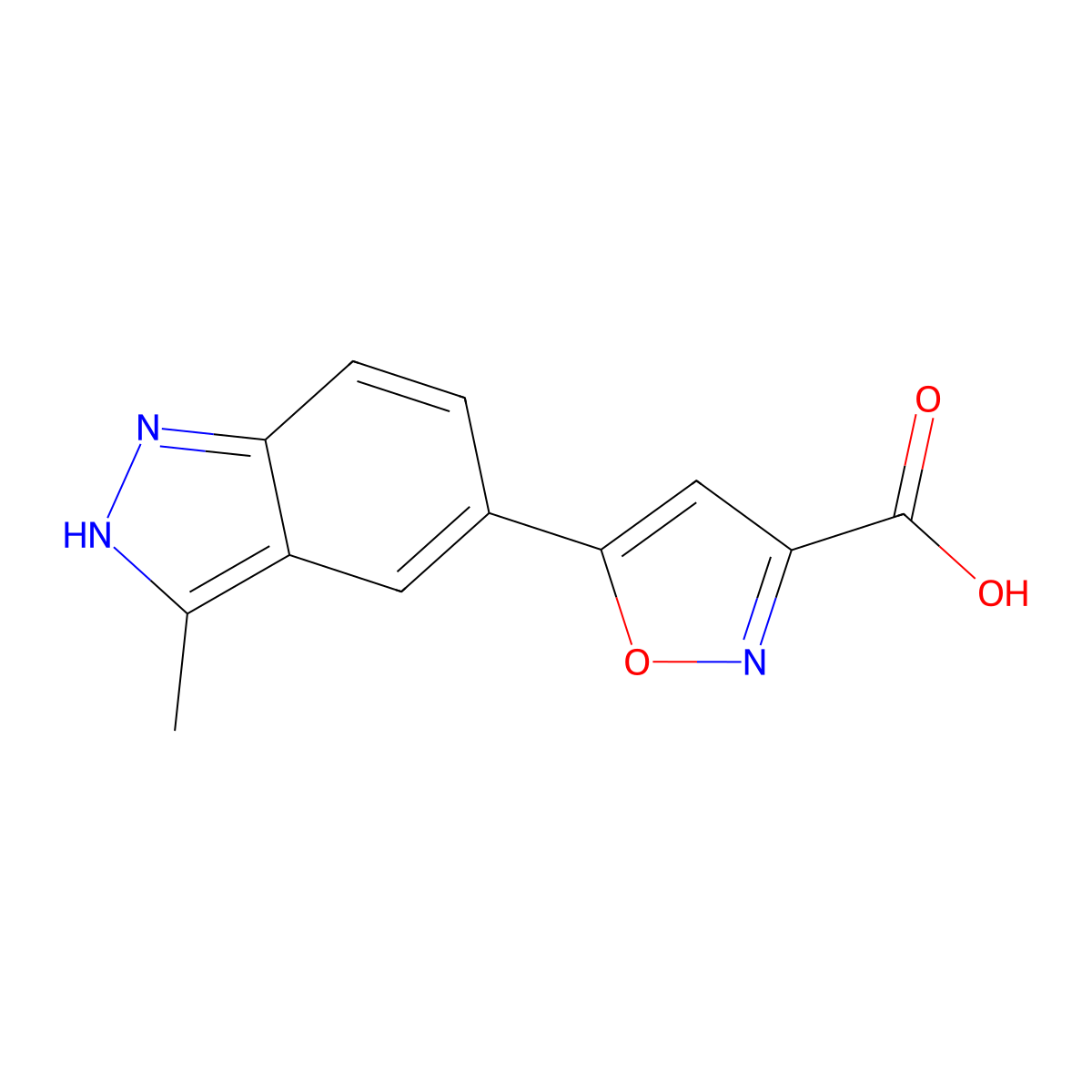 5-(3-Methyl-1h-indazol-5-yl)isoxazole-3-carboxylic acid molecular structure, CAS 1093307-31-3