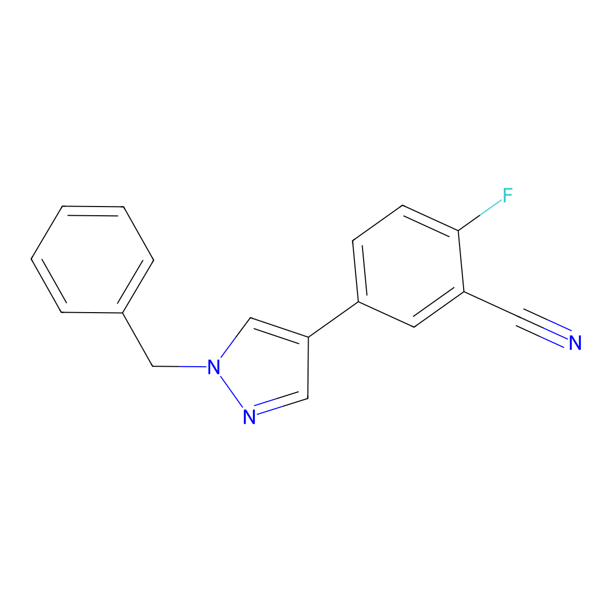 5-(1-Benzyl-1H-pyrazol-4-yl)-2-fluorobenzonitrile molecular structure, CAS 1093307-32-4