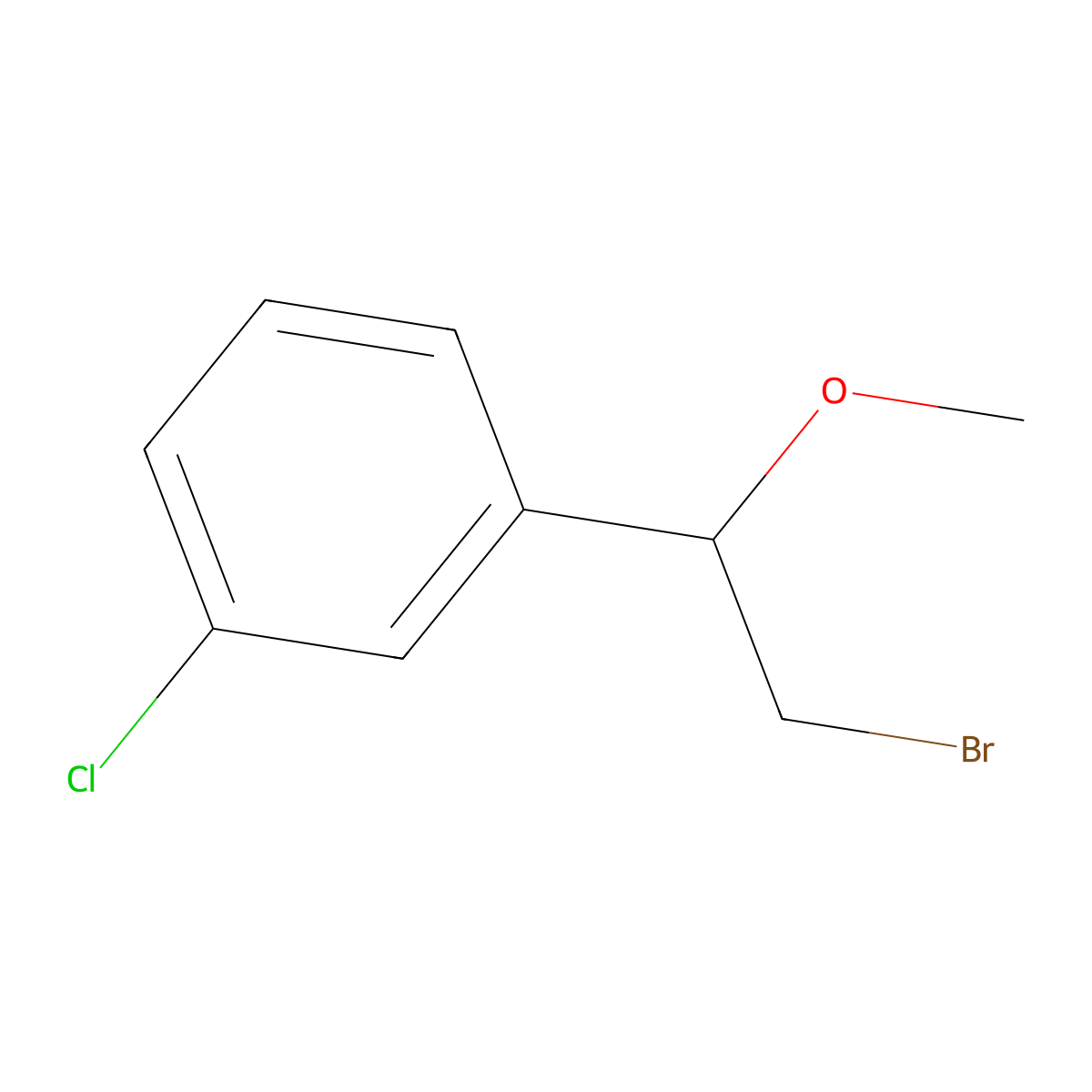 1-(2-Bromo-1-methoxyethyl)-3-chlorobenzene molecular structure, CAS 109332-87-8
