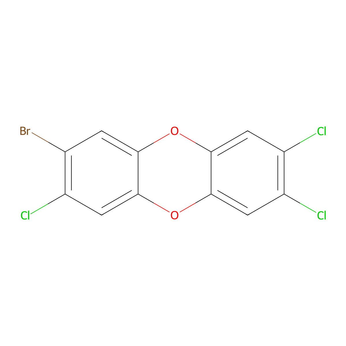 2-Bromo-3,7,8-trichlorodibenzo-p-dioxin molecular structure, CAS 109333-33-7