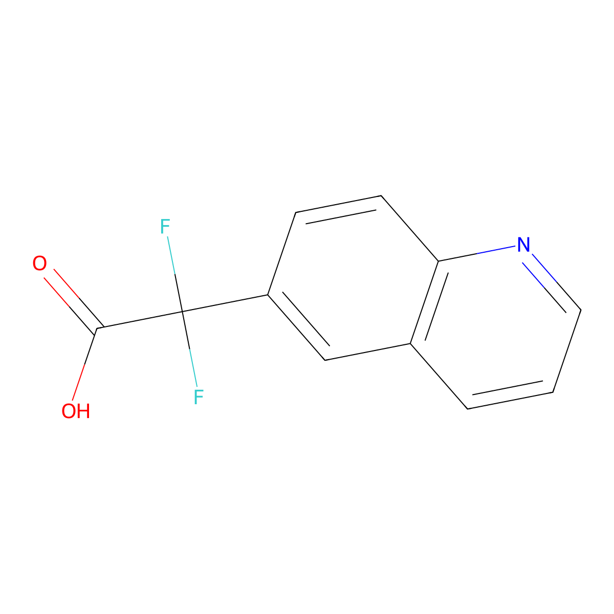 2,2-Difluoro-2-(quinolin-6-yl)acetic acid molecular structure, CAS 1093341-40-2