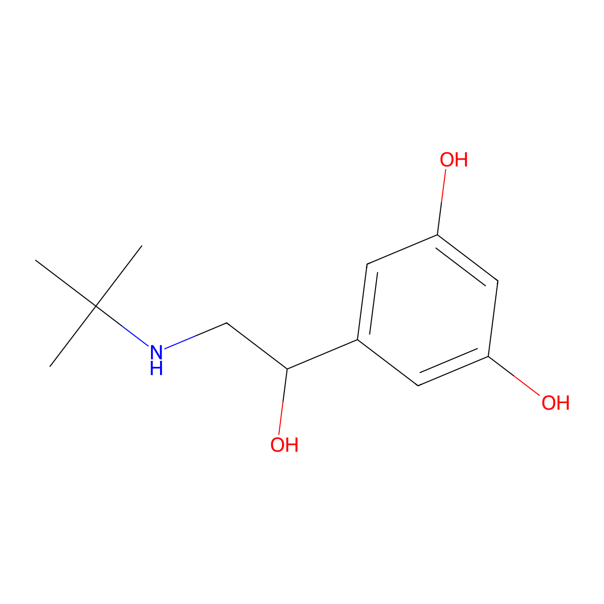5-[(1R)-2-(tert-butylamino)-1-hydroxyethyl]benzene-1,3-diol molecular structure, CAS 1093377-03-7