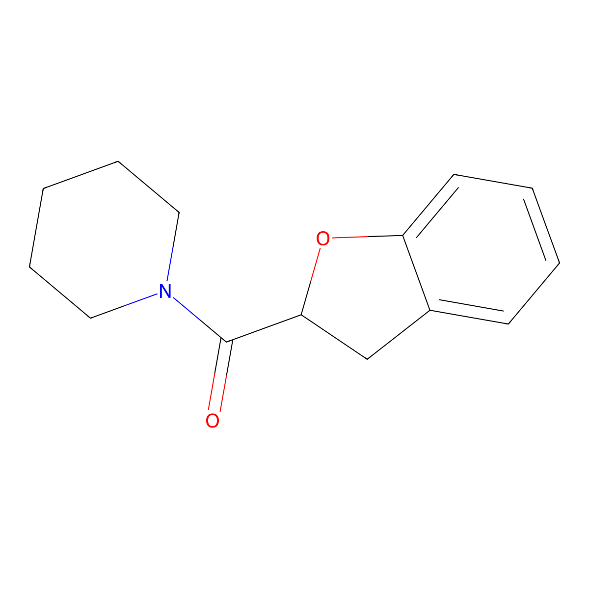 2,3-Dihydro-1-benzofuran-2-yl(piperidin-1-yl)methanone molecular structure, CAS 109338-67-2
