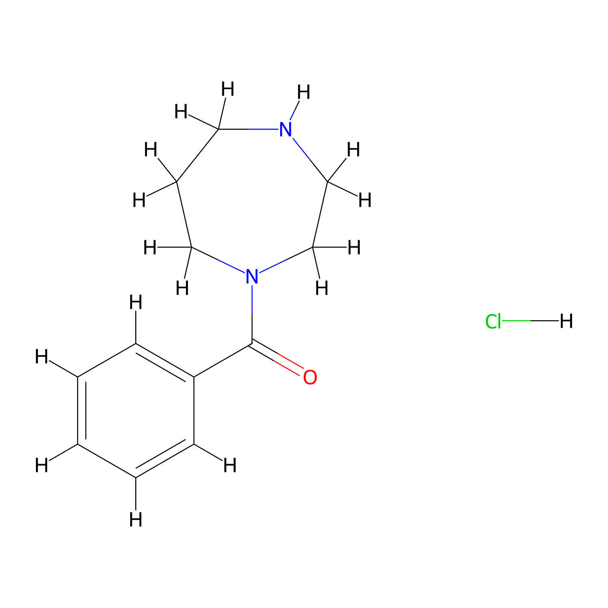 1-Benzoyl-1,4-diazepane hydrochloride molecular structure, CAS 1093380-30-3