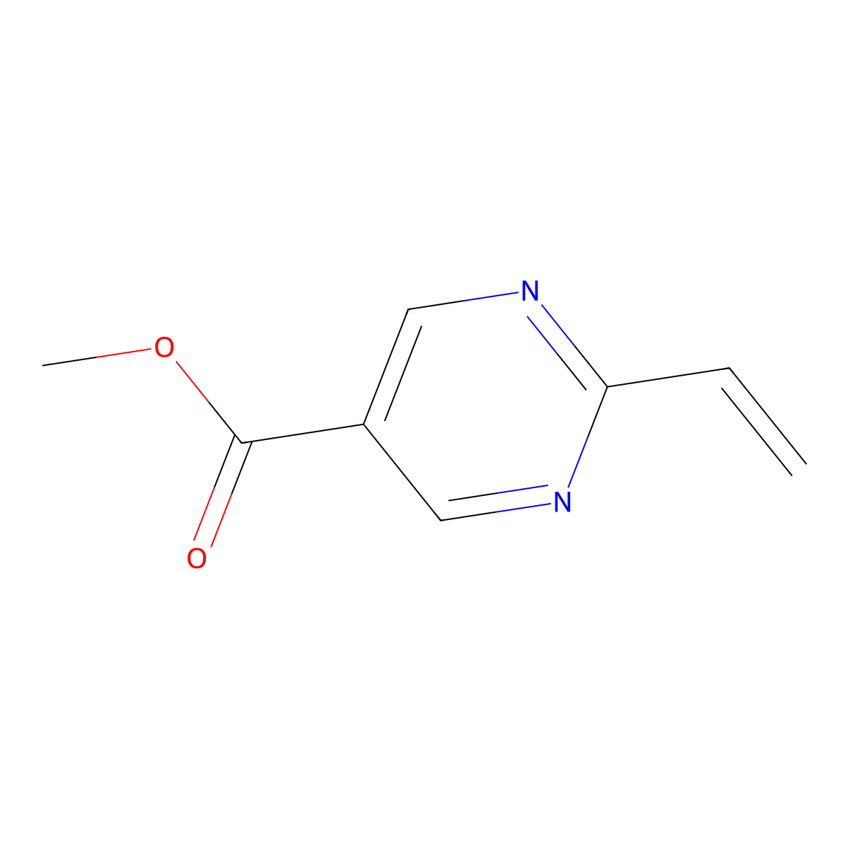 Methyl-2-vinylpyrimidine-5-carboxylate molecular structure, CAS 1093397-13-7