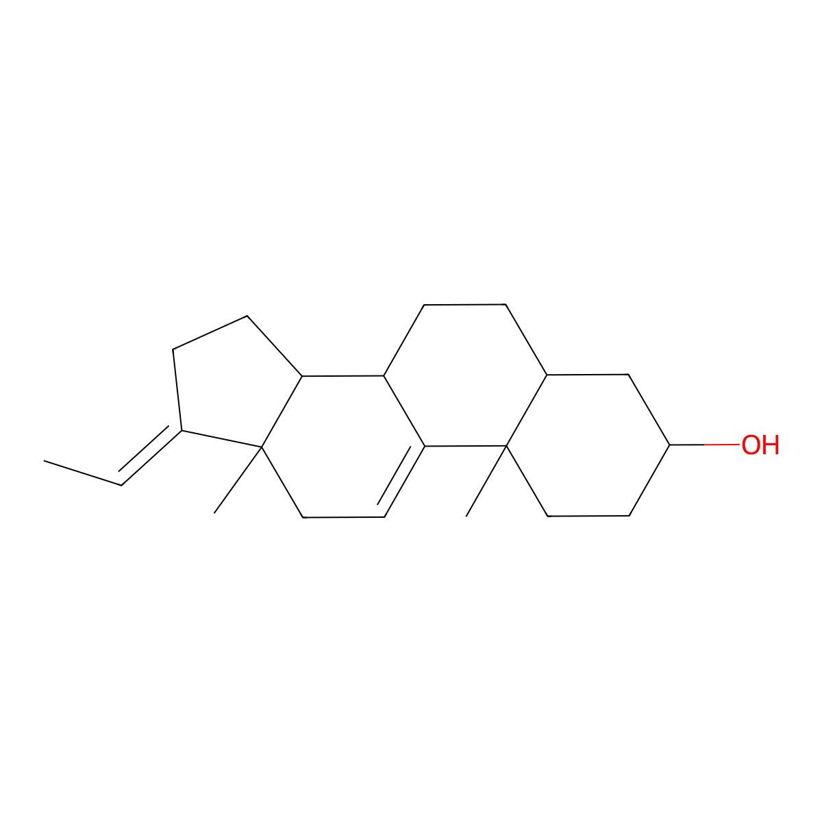 (3R,8S,10S,13S,14S,Z)-17-Ethylidene-10,13-dimethyl-2,3,4,5,6,7,8,10,12,13,14,15,16,17-tetradecahydro-1H-cyclopenta[a]phenanthren-3-ol molecular structure, CAS 1093397-66-0