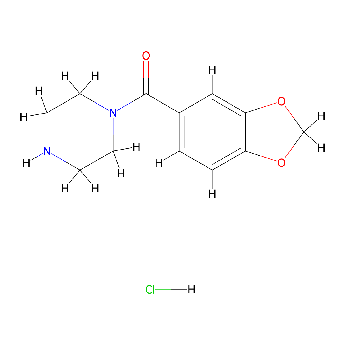 Benzo[d][1,3]dioxol-5-yl(piperazin-1-yl)methanone hydrochloride molecular structure, CAS 1093402-61-9