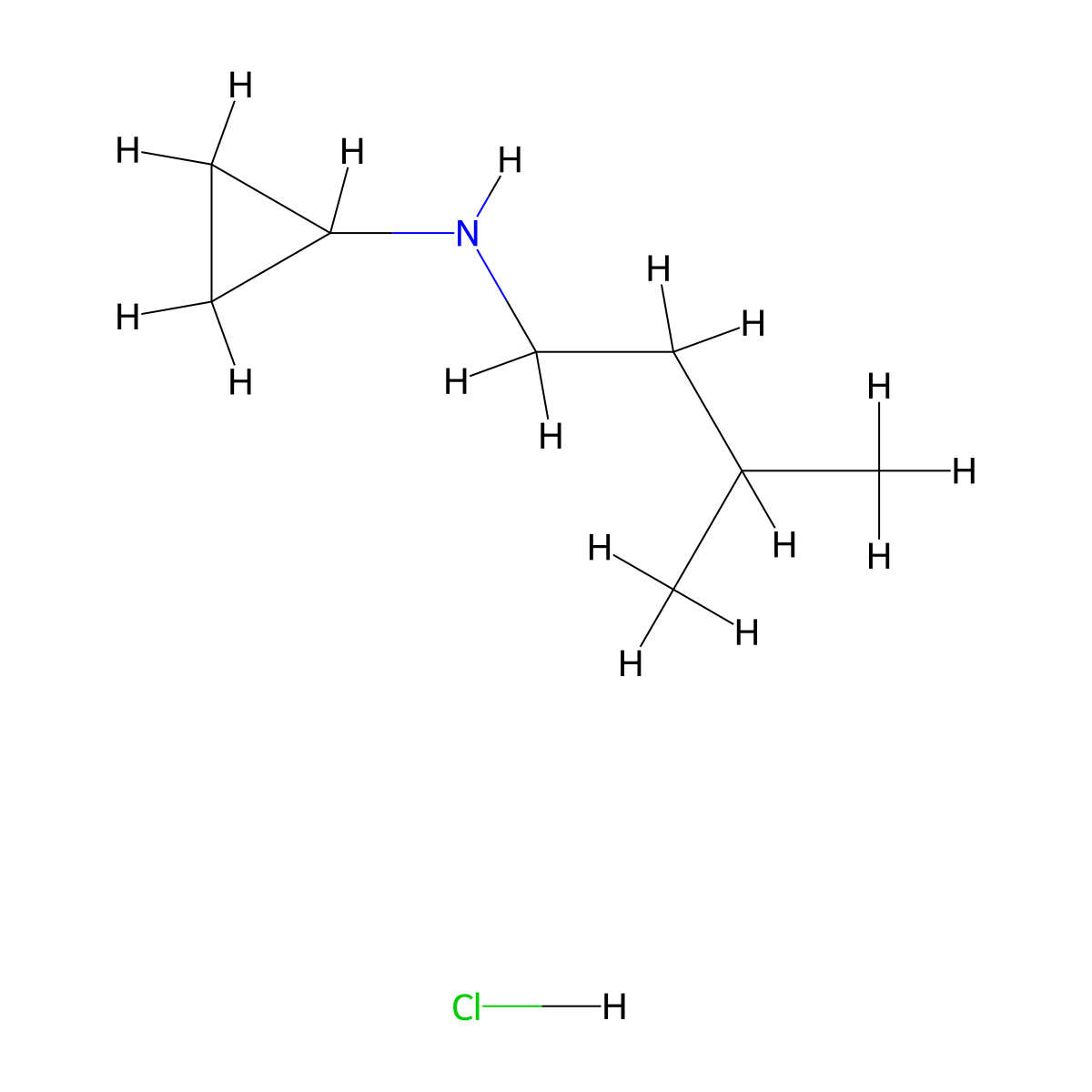 N-(3-methylbutyl)cyclopropanamine hydrochloride molecular structure, CAS 1093403-65-6