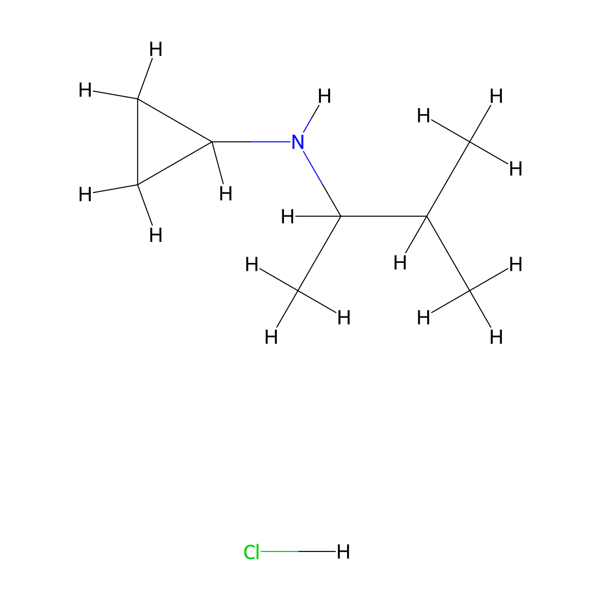 N-(3-methylbutan-2-yl)cyclopropanamine hydrochloride molecular structure, CAS 1093403-67-8