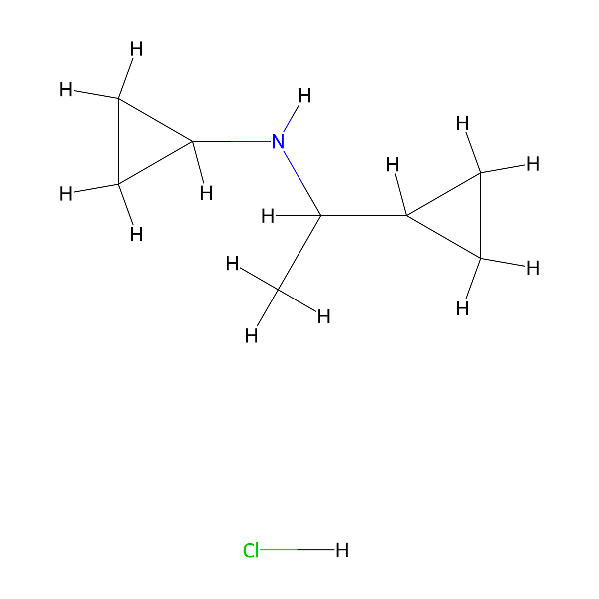 N-(1-cyclopropylethyl)cyclopropanamine hydrochloride molecular structure, CAS 1093403-69-0
