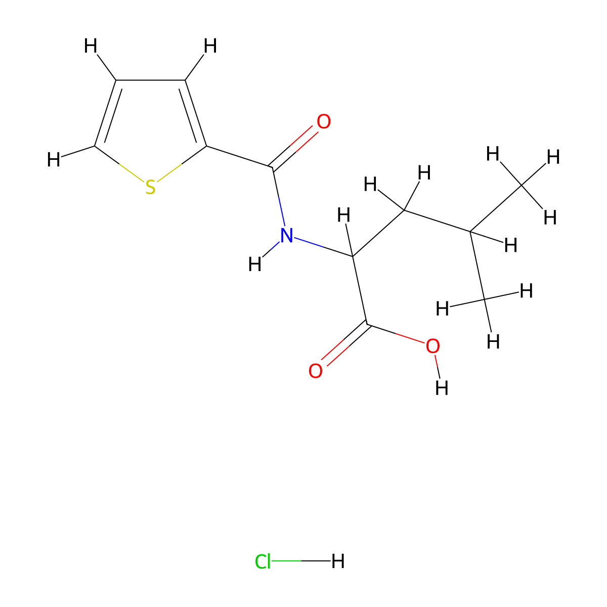 N-(2-Thienylcarbonyl)leucine hydrochloride molecular structure, CAS 1093404-71-7