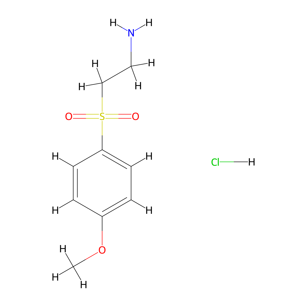 2-(4-Methoxybenzenesulfonyl)ethan-1-amine hydrochloride molecular structure, CAS 1093405-08-3