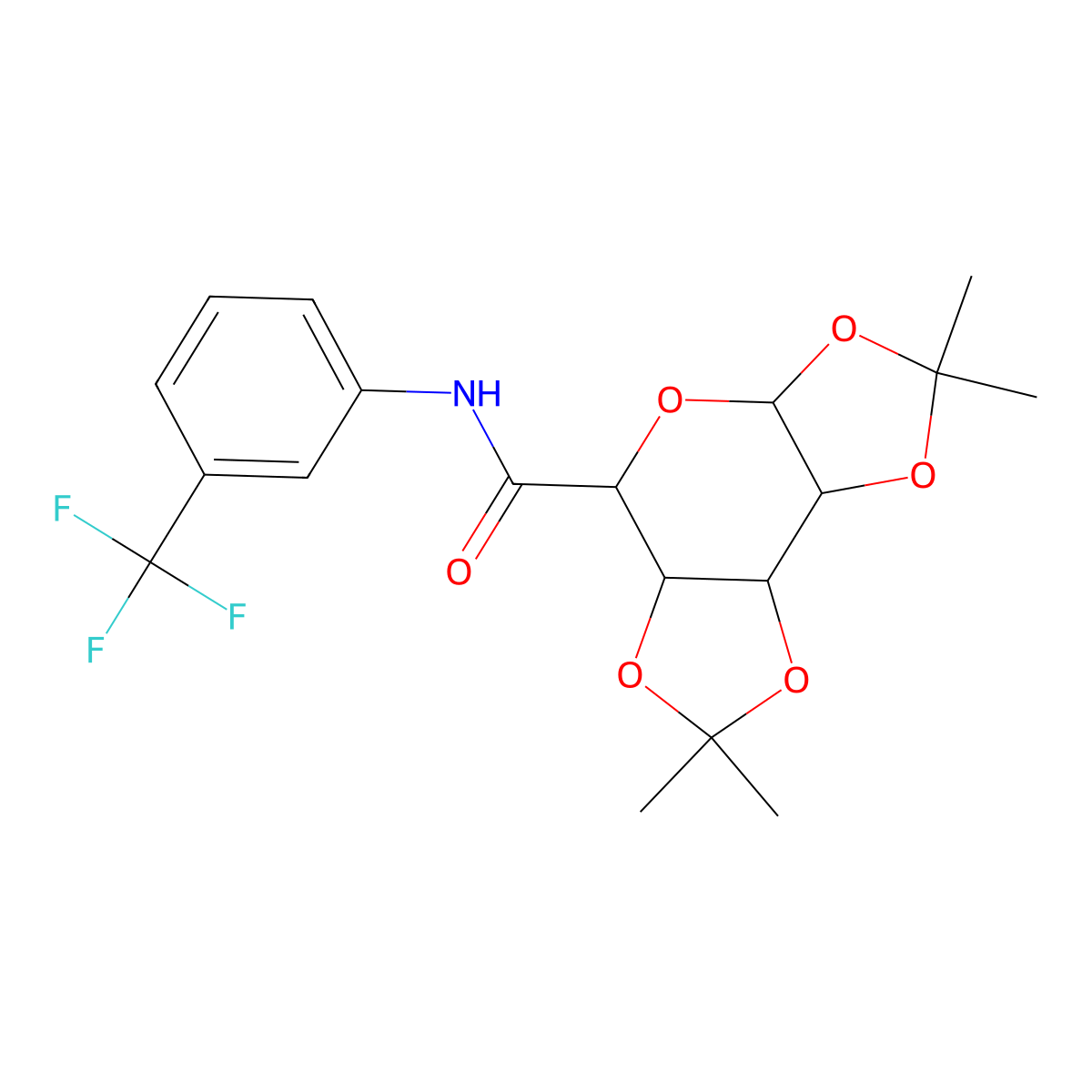 4,4,11,11-tetramethyl-N-[3-(trifluoromethyl)phenyl]-3,5,7,10,12-pentaoxatricyclo[7.3.0.0^{2,6}]dodecane-8-carboxamide molecular structure, CAS 1093405-84-5