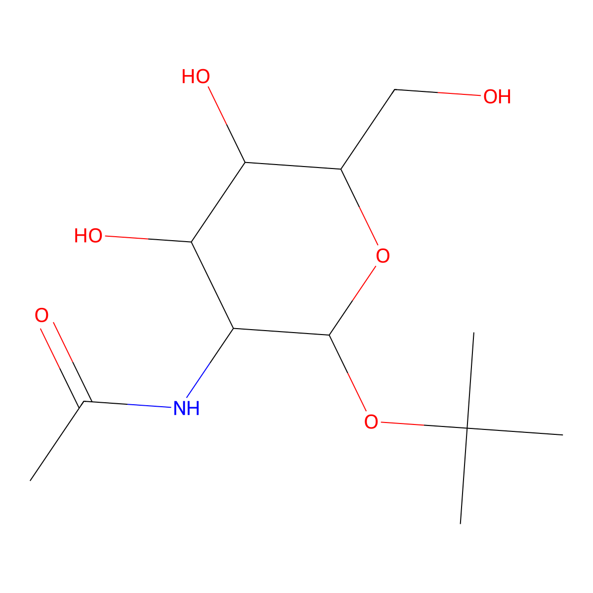 N-[4,5-dihydroxy-6-(hydroxymethyl)-2-[(2-methylpropan-2-yl)oxy]oxan-3-yl]acetamide molecular structure, CAS 1093406-53-1