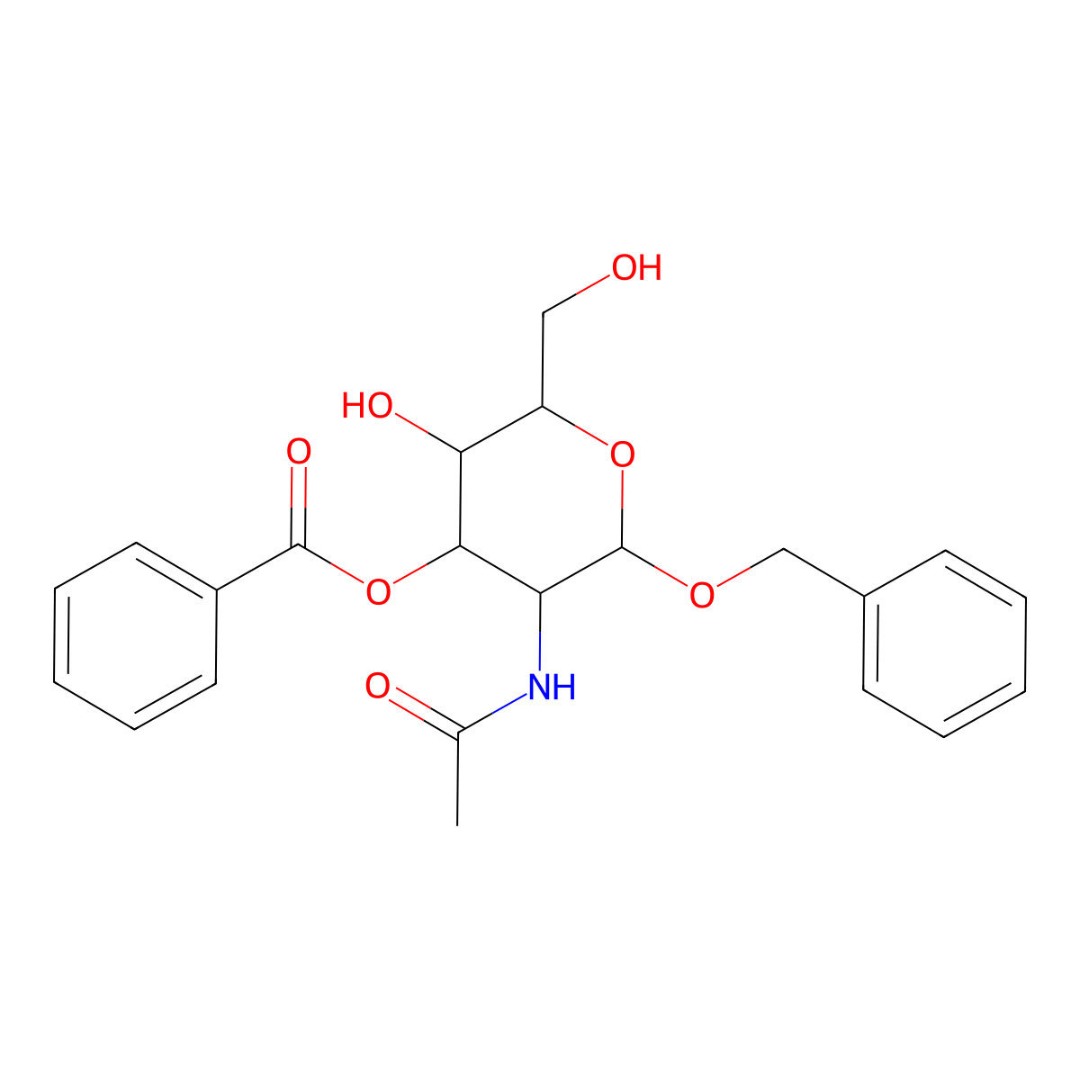 [5-Acetamido-3-hydroxy-2-(hydroxymethyl)-6-phenylmethoxyoxan-4-yl] benzoate molecular structure, CAS 1093406-56-4
