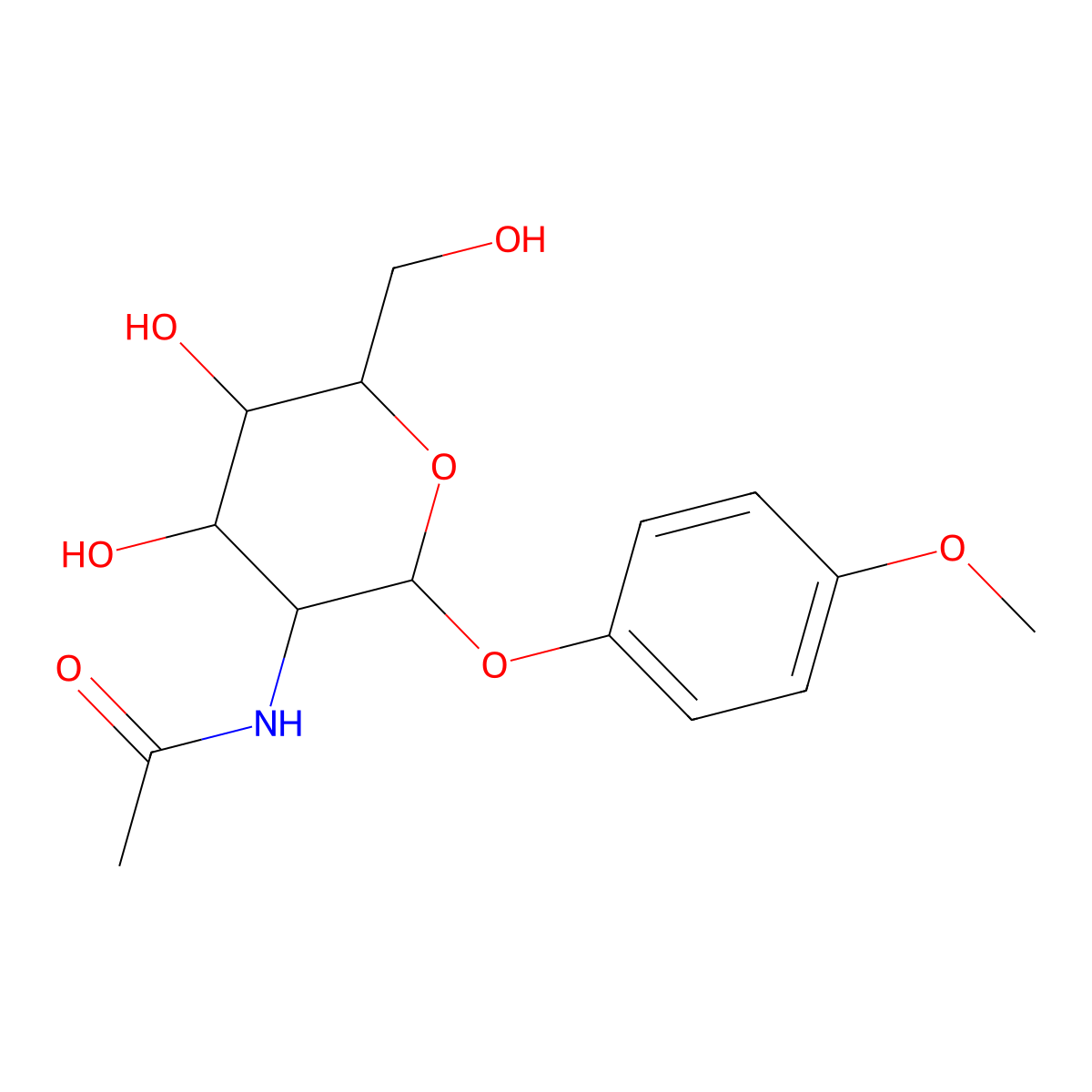 N-[4,5-dihydroxy-6-(hydroxymethyl)-2-(4-methoxyphenoxy)oxan-3-yl]acetamide molecular structure, CAS 1093406-65-5