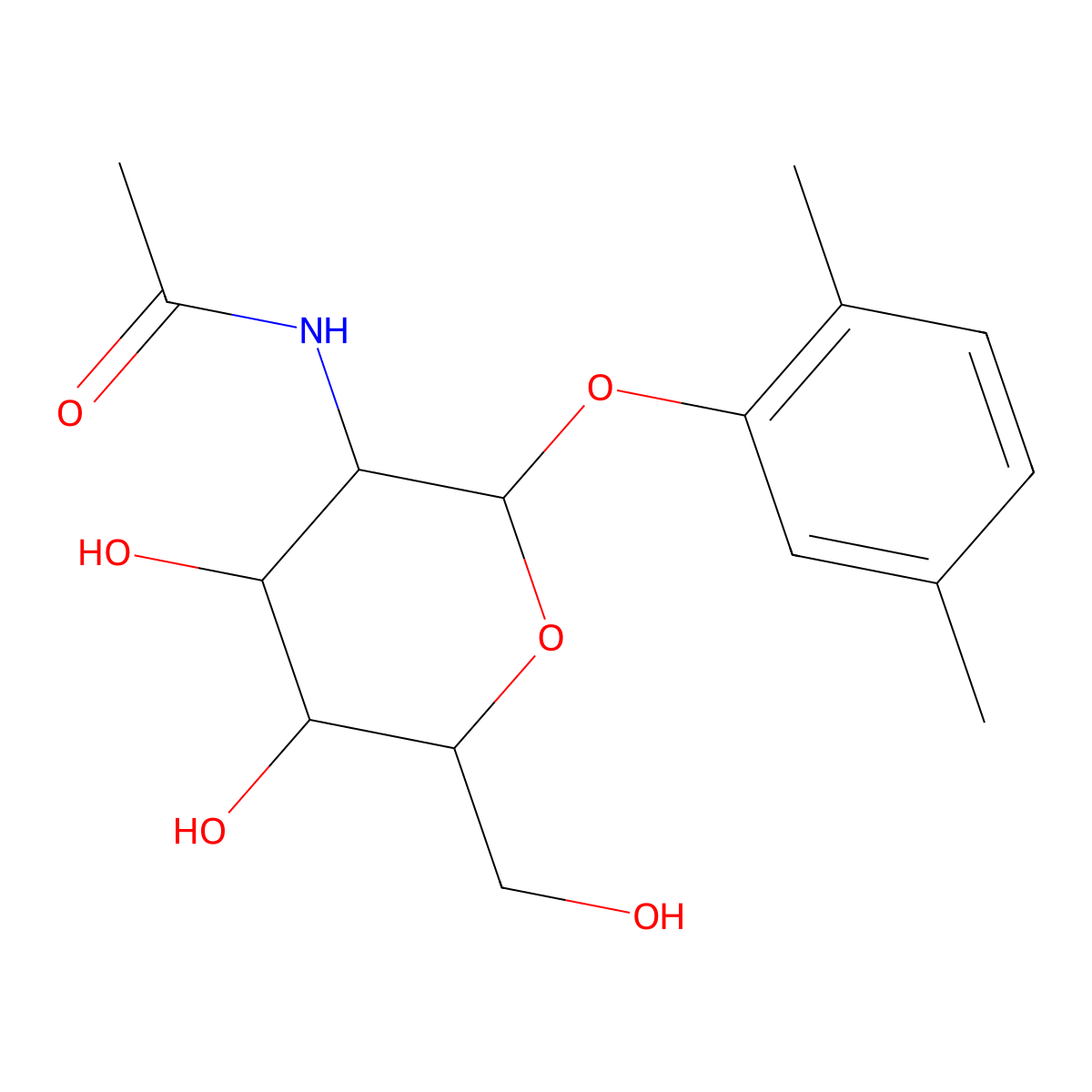 N-[2-(2,5-dimethylphenoxy)-4,5-dihydroxy-6-(hydroxymethyl)oxan-3-yl]acetamide molecular structure, CAS 1093406-66-6