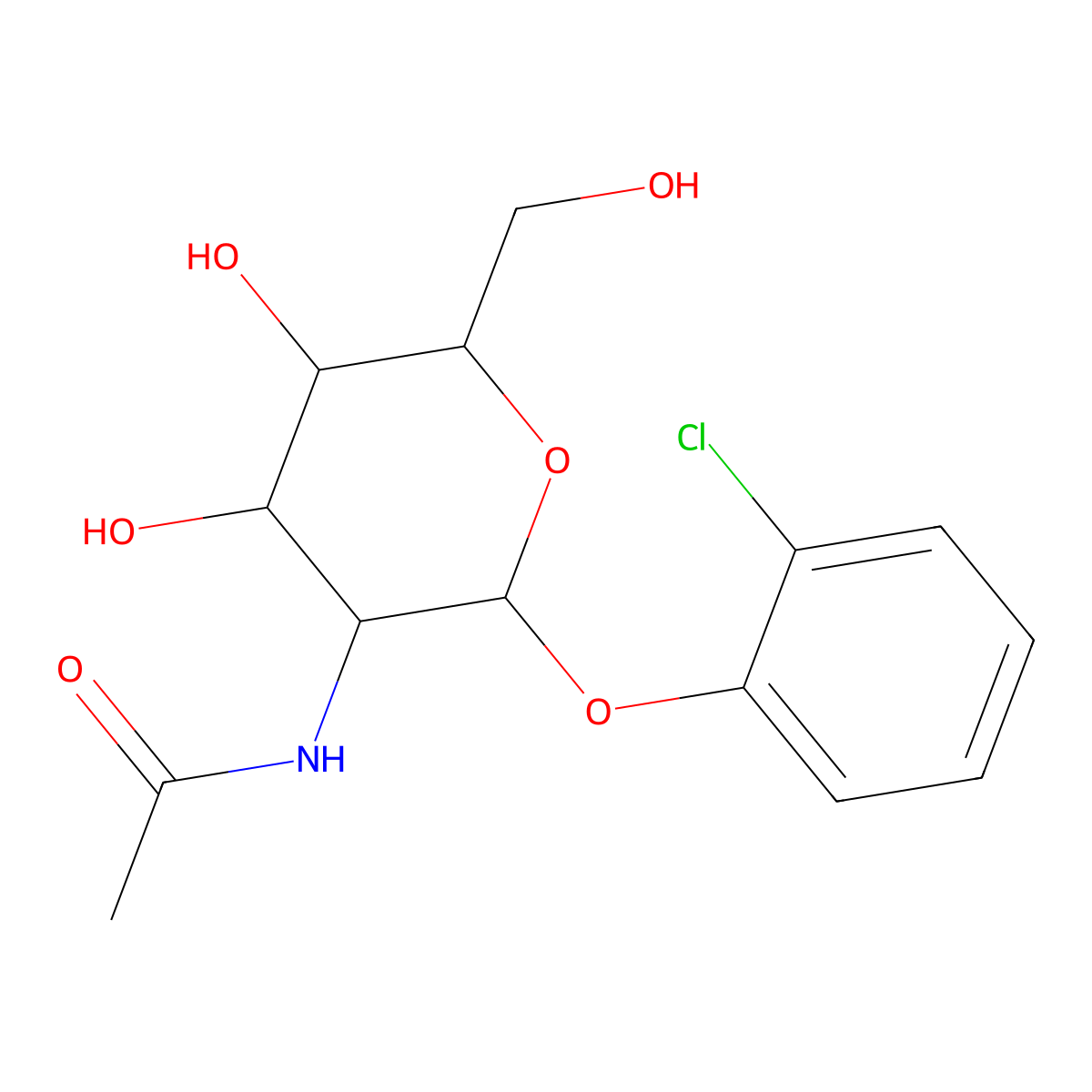 N-[2-(2-chlorophenoxy)-4,5-dihydroxy-6-(hydroxymethyl)oxan-3-yl]acetamide molecular structure, CAS 1093406-70-2