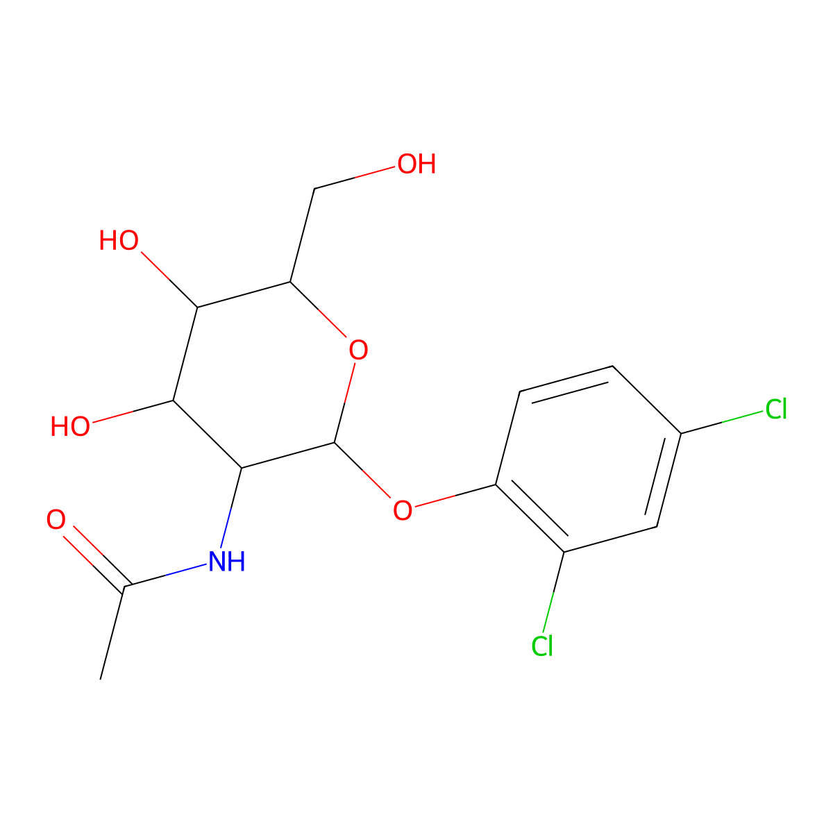 N-[2-(2,4-dichlorophenoxy)-4,5-dihydroxy-6-(hydroxymethyl)oxan-3-yl]acetamide molecular structure, CAS 1093406-71-3