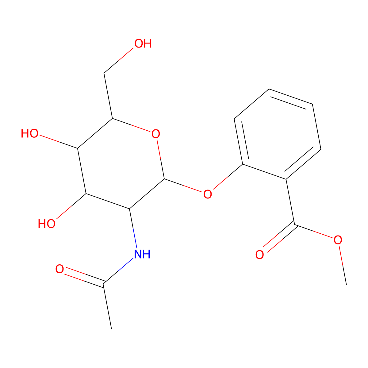 methyl 2-((3-acetamido-4,5-dihydroxy-6-(hydroxymethyl)tetrahydro-2H-pyran-2-yl)oxy)benzoate molecular structure, CAS 1093406-94-0