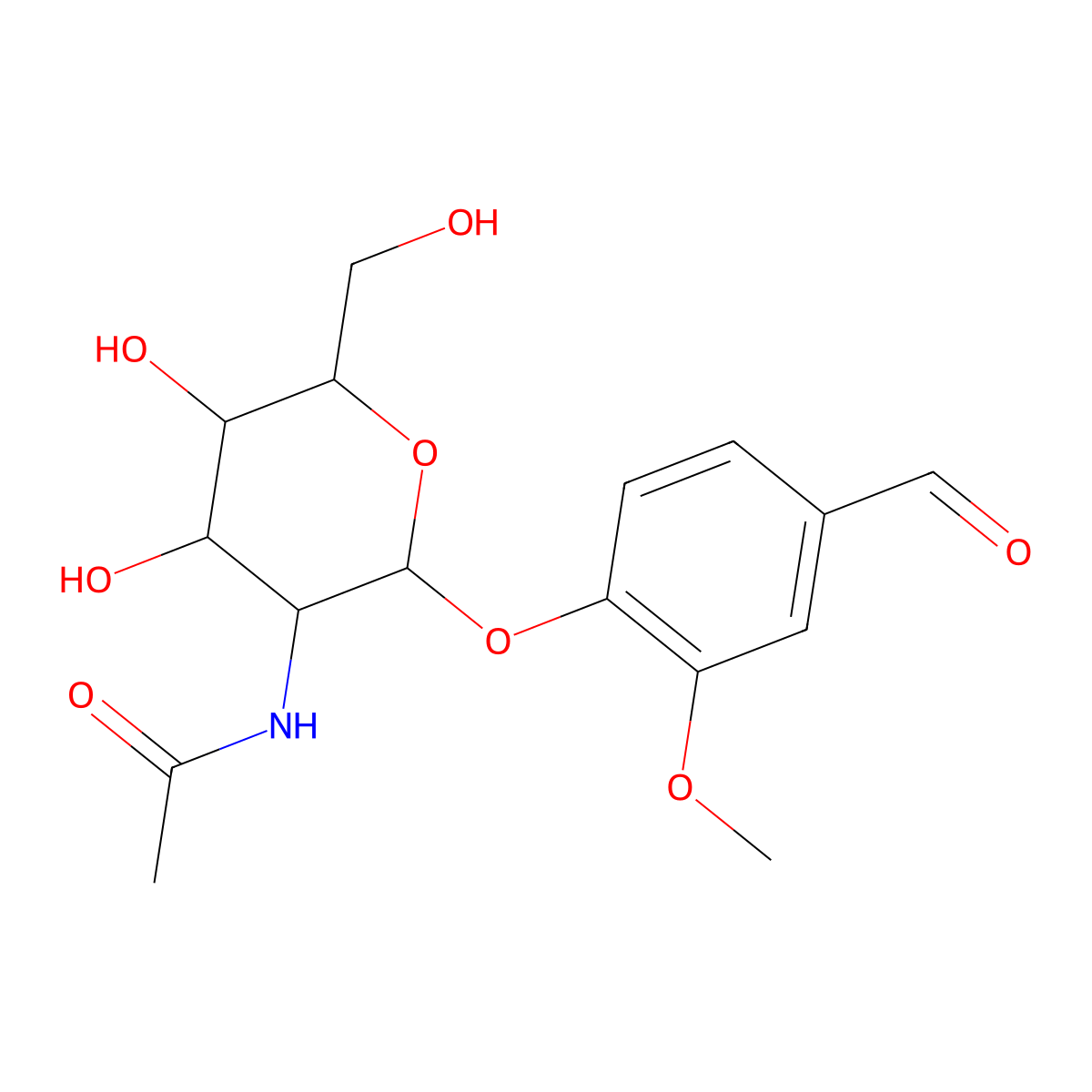 N-[2-(4-formyl-2-methoxyphenoxy)-4,5-dihydroxy-6-(hydroxymethyl)oxan-3-yl]acetamide molecular structure, CAS 1093407-01-2
