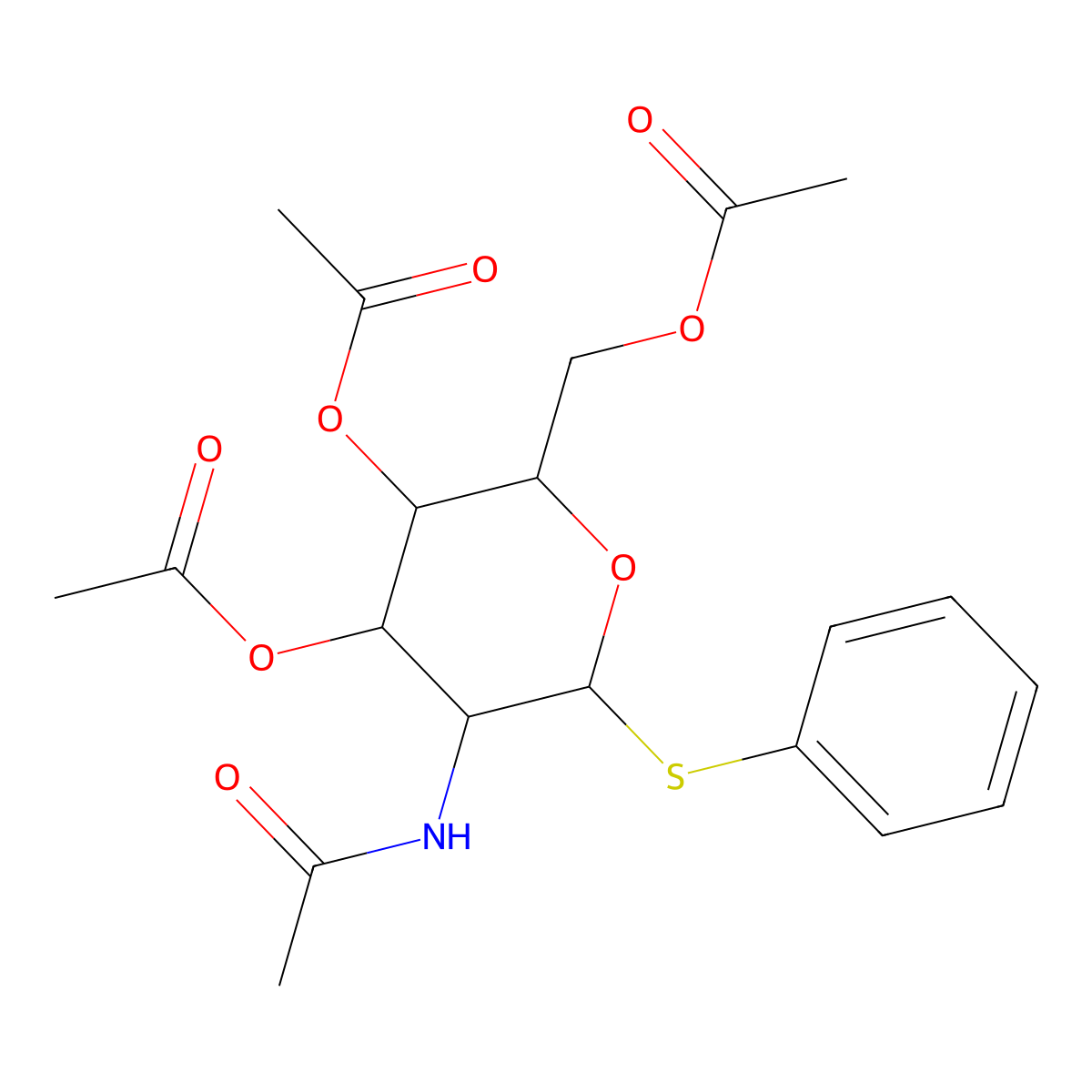 (5-Acetamido-3,4-diacetyloxy-6-phenylsulfanyloxan-2-yl)methyl acetate molecular structure, CAS 1093407-14-7
