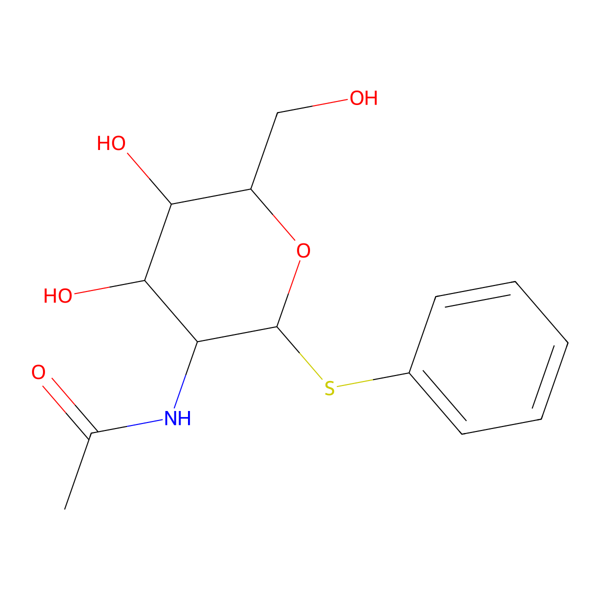 N-[4,5-dihydroxy-6-(hydroxymethyl)-2-phenylsulfanyloxan-3-yl]acetamide molecular structure, CAS 1093407-28-3