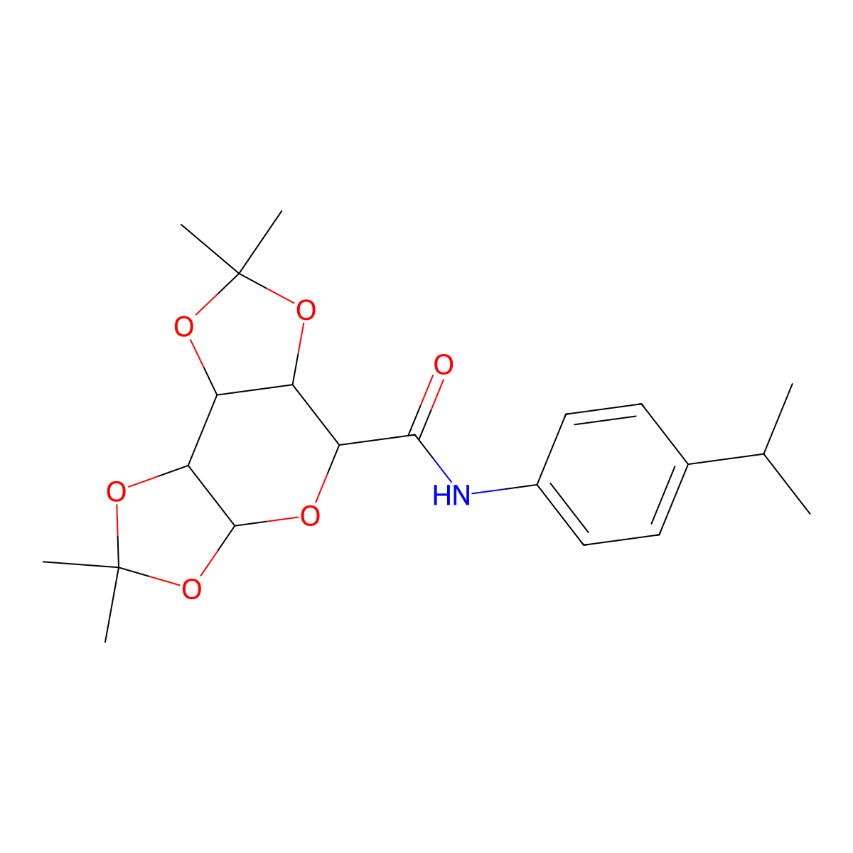 4,4,11,11-tetramethyl-N-[4-(propan-2-yl)phenyl]-3,5,7,10,12-pentaoxatricyclo[7.3.0.0^{2,6}]dodecane-8-carboxamide molecular structure, CAS 1093407-97-6
