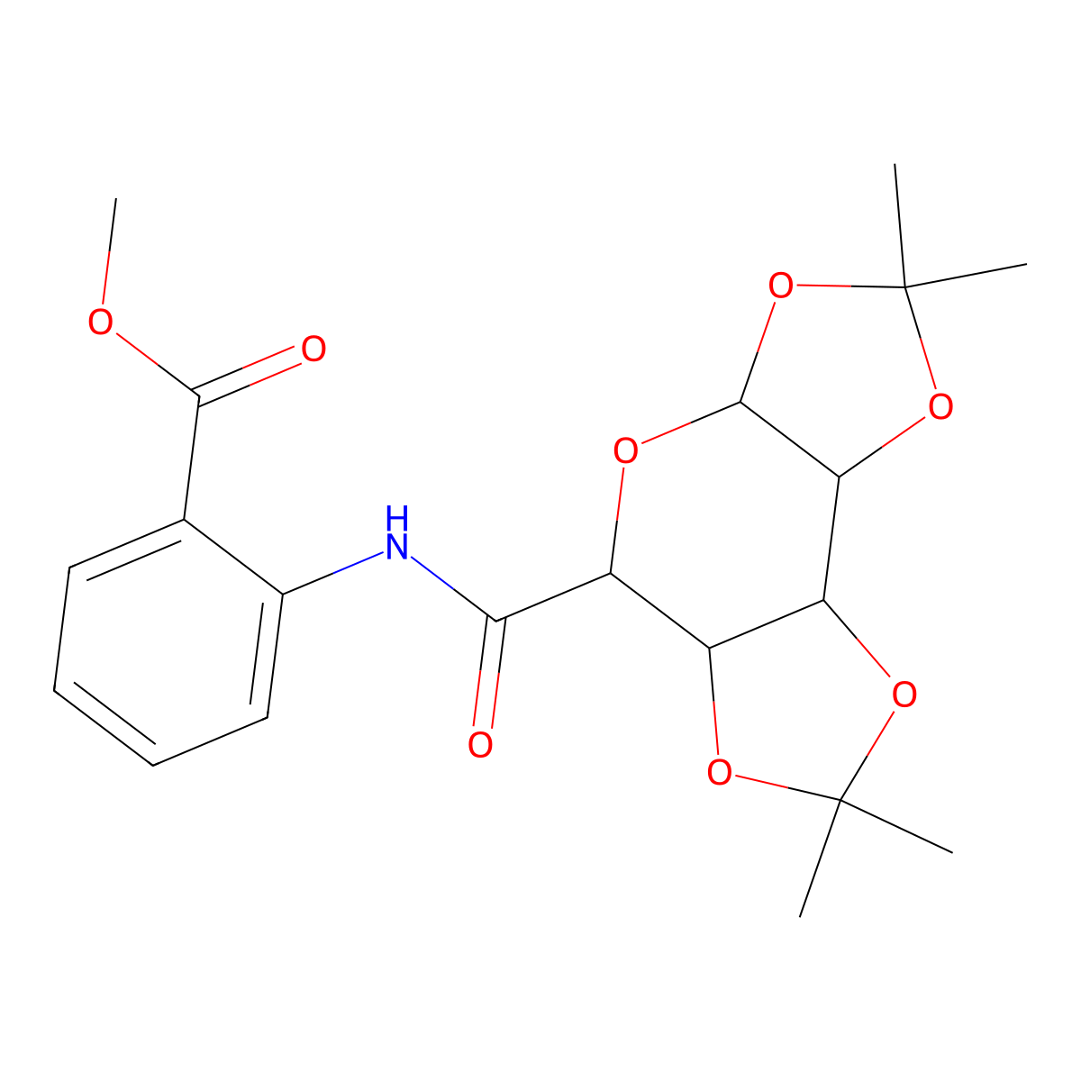 Methyl 2-{4,4,11,11-tetramethyl-3,5,7,10,12-pentaoxatricyclo[7.3.0.0^{2,6}]dodecane-8-amido}benzoate molecular structure, CAS 1093408-05-9