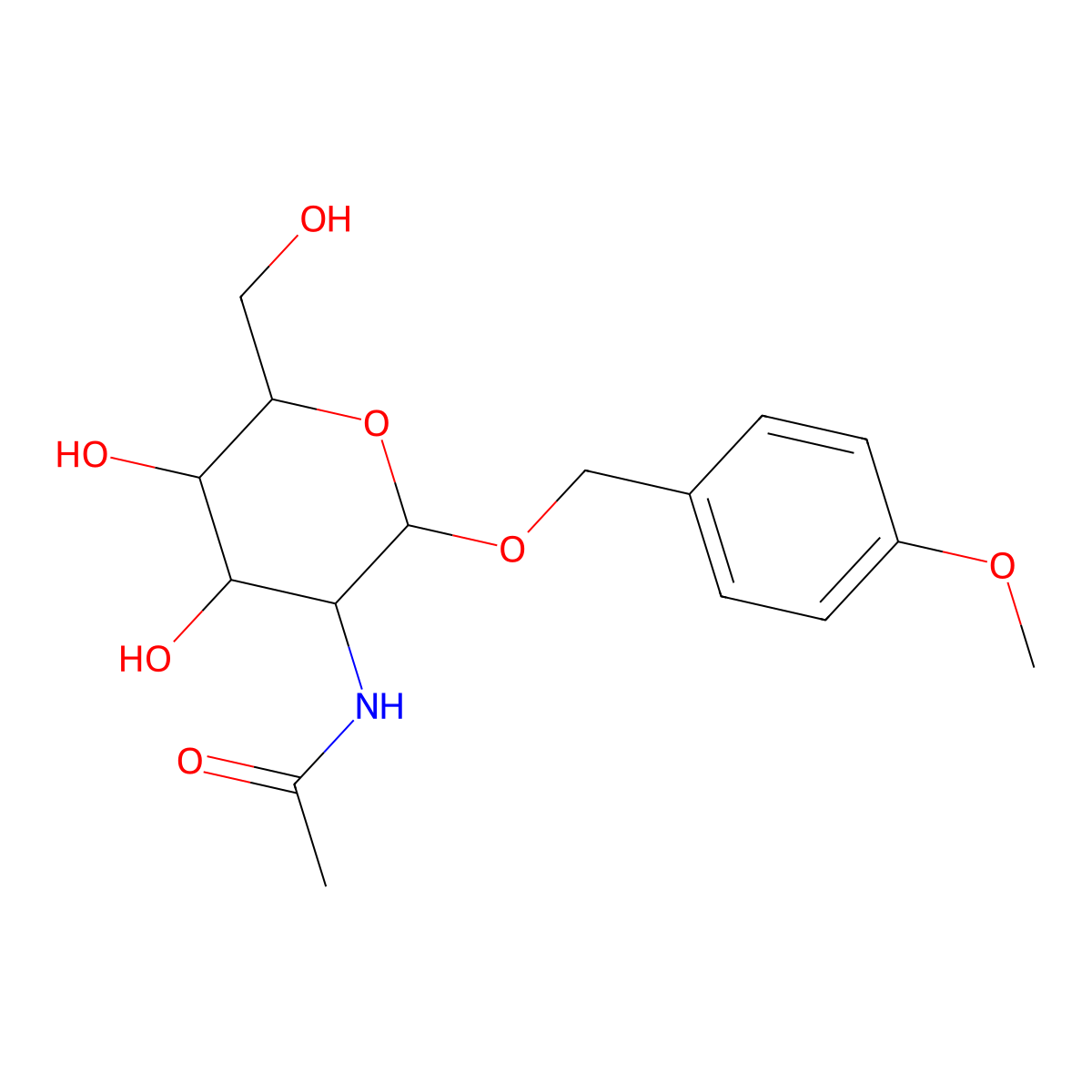 N-[4,5-dihydroxy-6-(hydroxymethyl)-2-[(4-methoxyphenyl)methoxy]oxan-3-yl]acetamide molecular structure, CAS 1093408-06-0