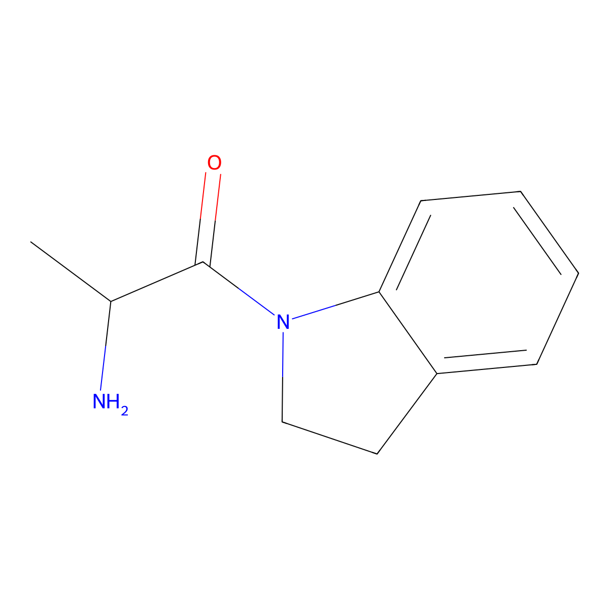 2-amino-1-(2,3-dihydro-1H-indol-1-yl)propan-1-one molecular structure, CAS 1093414-19-7
