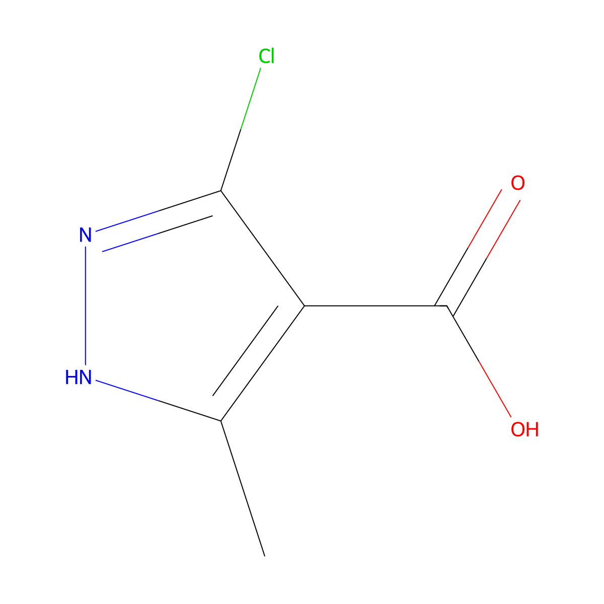 5-chloro-3-methyl-1H-pyrazole-4-carboxylic acid molecular structure, CAS 1093414-62-0