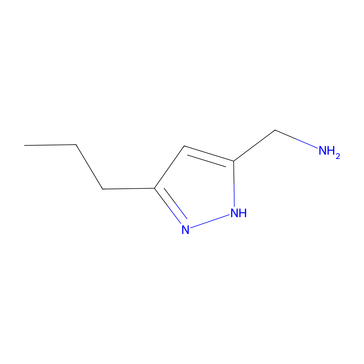(5-Propyl-1H-pyrazol-3-yl)methanamine molecular structure, CAS 1093415-70-3