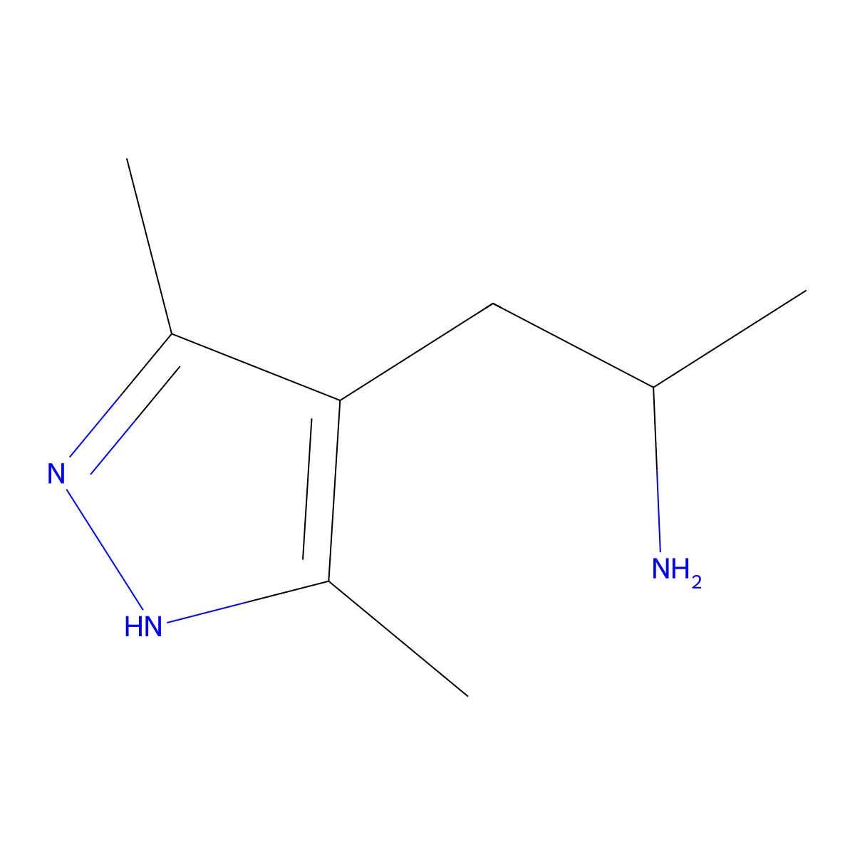 1-(3,5-dimethyl-1H-pyrazol-4-yl)propan-2-amine molecular structure, CAS 1093416-63-7