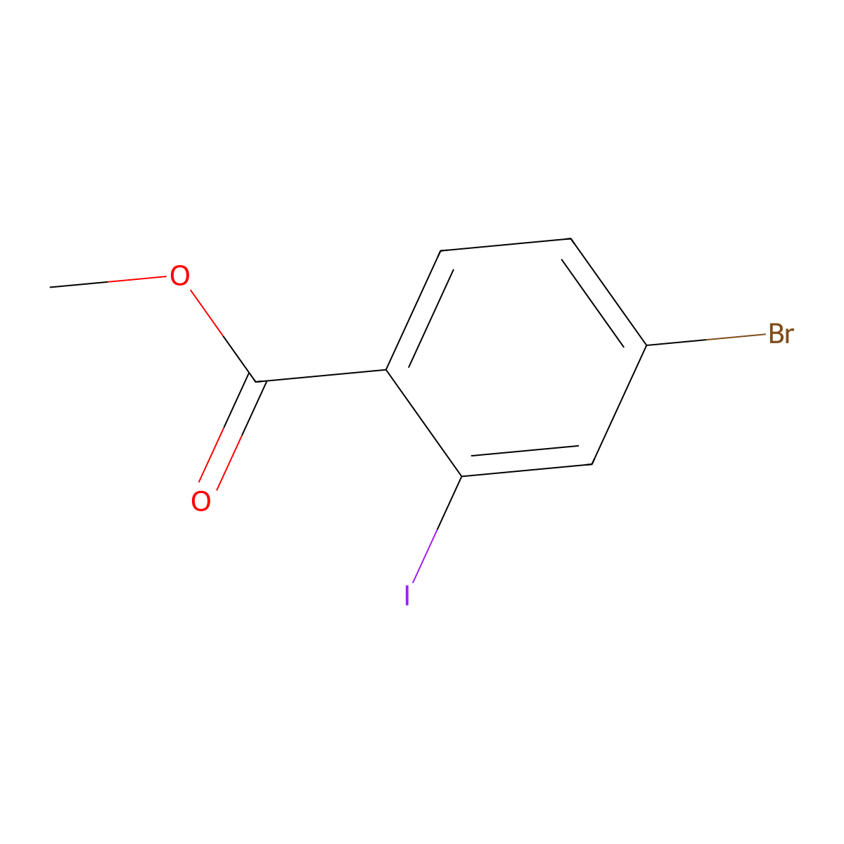 Methyl 4-bromo-2-iodobenzoate molecular structure, CAS 1093418-75-7