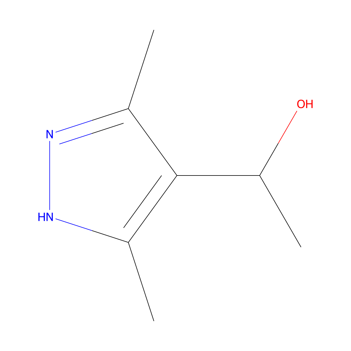 1-(3,5-Dimethyl-1H-pyrazol-4-YL)ethan-1-OL molecular structure, CAS 1093426-08-4