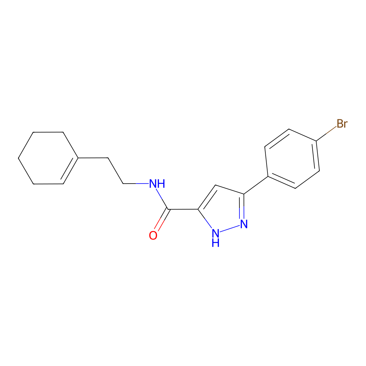 3-(4-Bromophenyl)-N-[2-(cyclohex-1-EN-1-YL)ethyl]-1H-pyrazole-5-carboxamide molecular structure, CAS 1093426-15-3