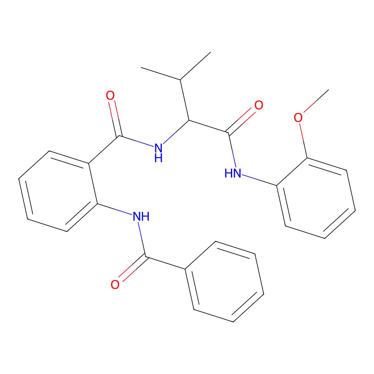2-benzamido-N-[1-(2-methoxyanilino)-3-methyl-1-oxobutan-2-yl]benzamide molecular structure, CAS 1093430-24-0