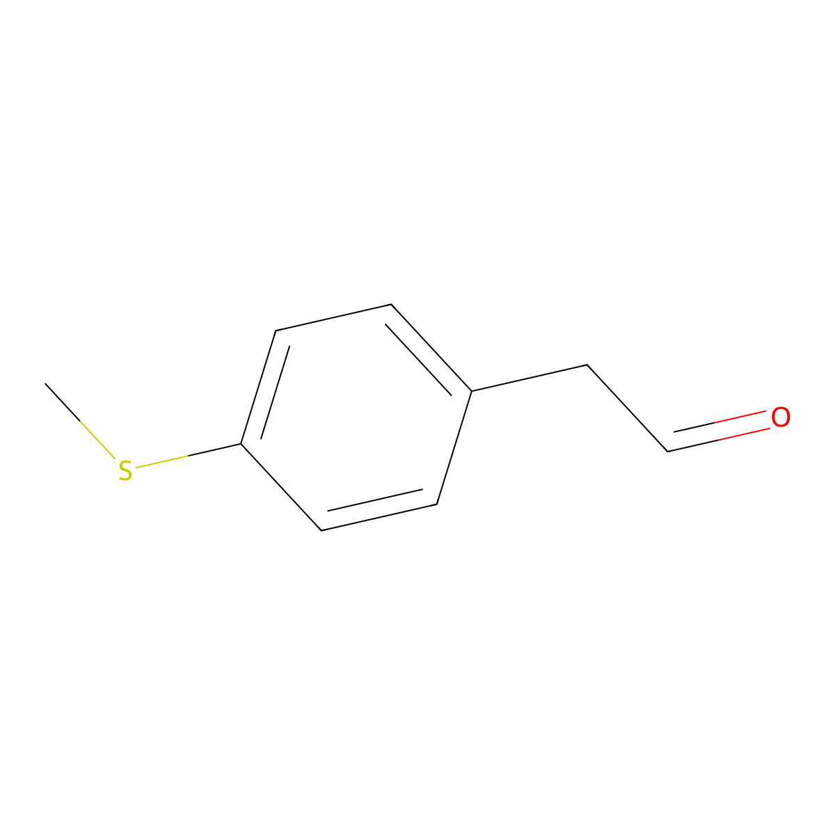 (4-Methylsulfanylphenyl)acetaldehyde molecular structure, CAS 109347-44-6