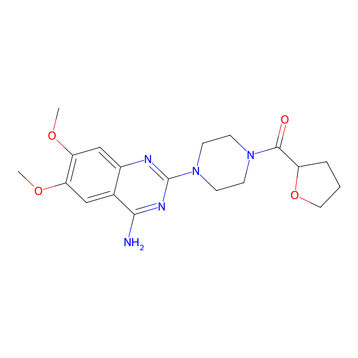 [4-(4-Amino-6,7-Dimethoxyquinazolin-2-Yl)piperazin-1-Yl][(2r)-Tetrahydrofuran-2-Yl]methanone molecular structure, CAS 109351-34-0