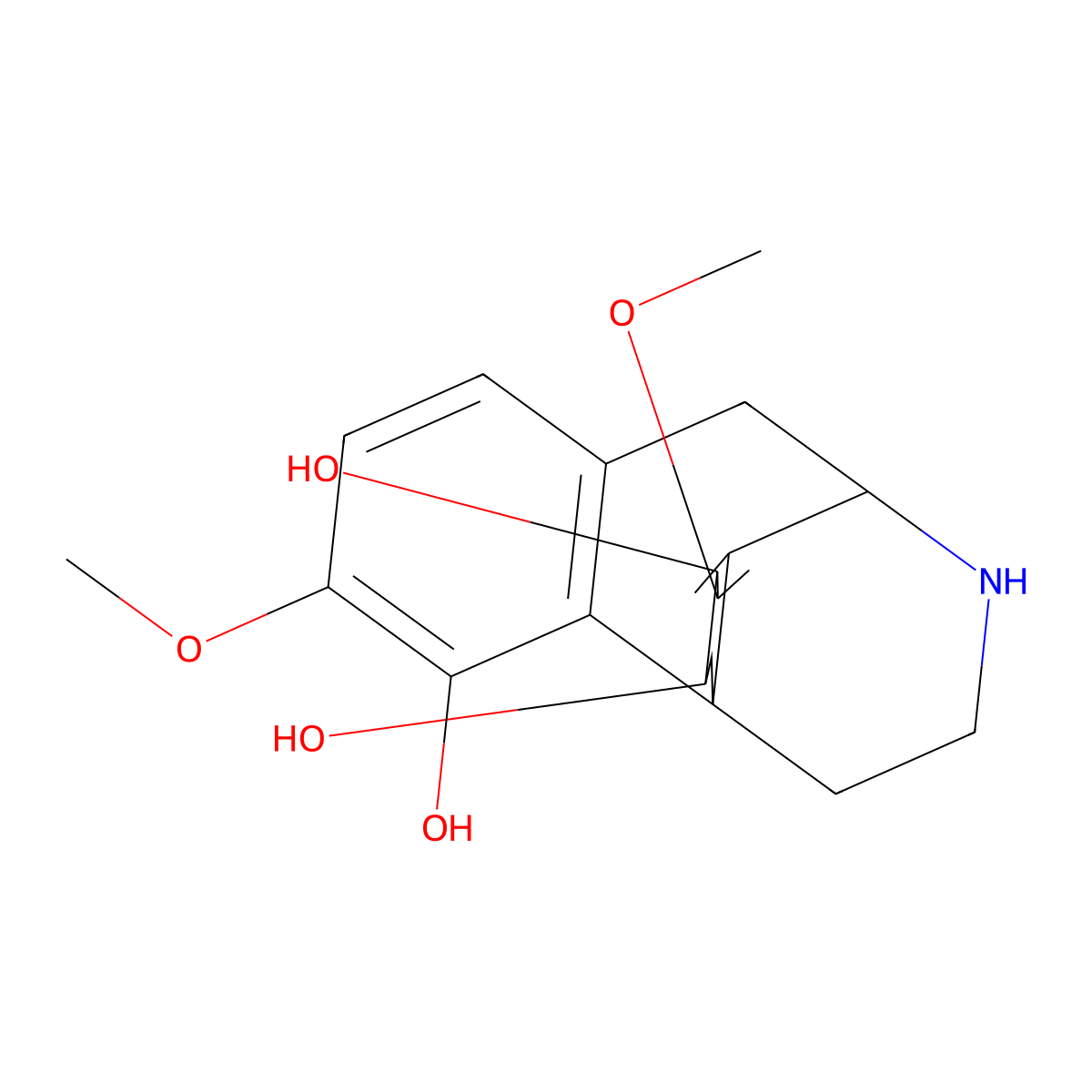(6beta,7beta,9alpha,13alpha)-8,14-Didehydro-3,8-dimethoxymorphinan-4,6,7-triol molecular structure, CAS 109351-36-2