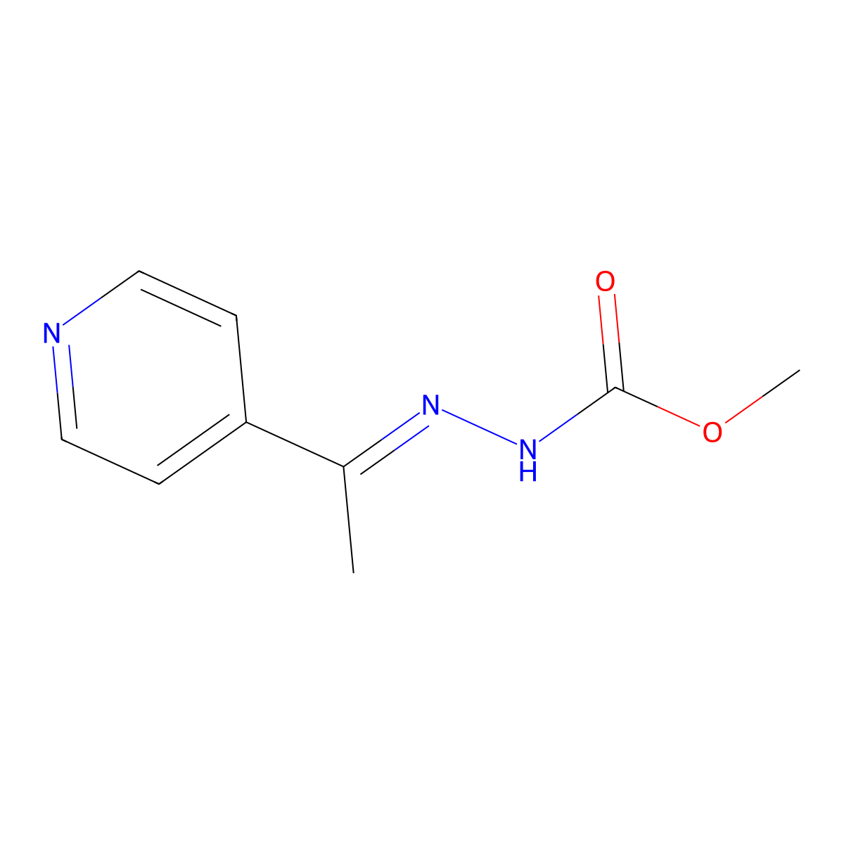 Methyl 2-[1-(4-pyridinyl)ethylidene]-1-hydrazinecarboxylate molecular structure, CAS 109352-76-3