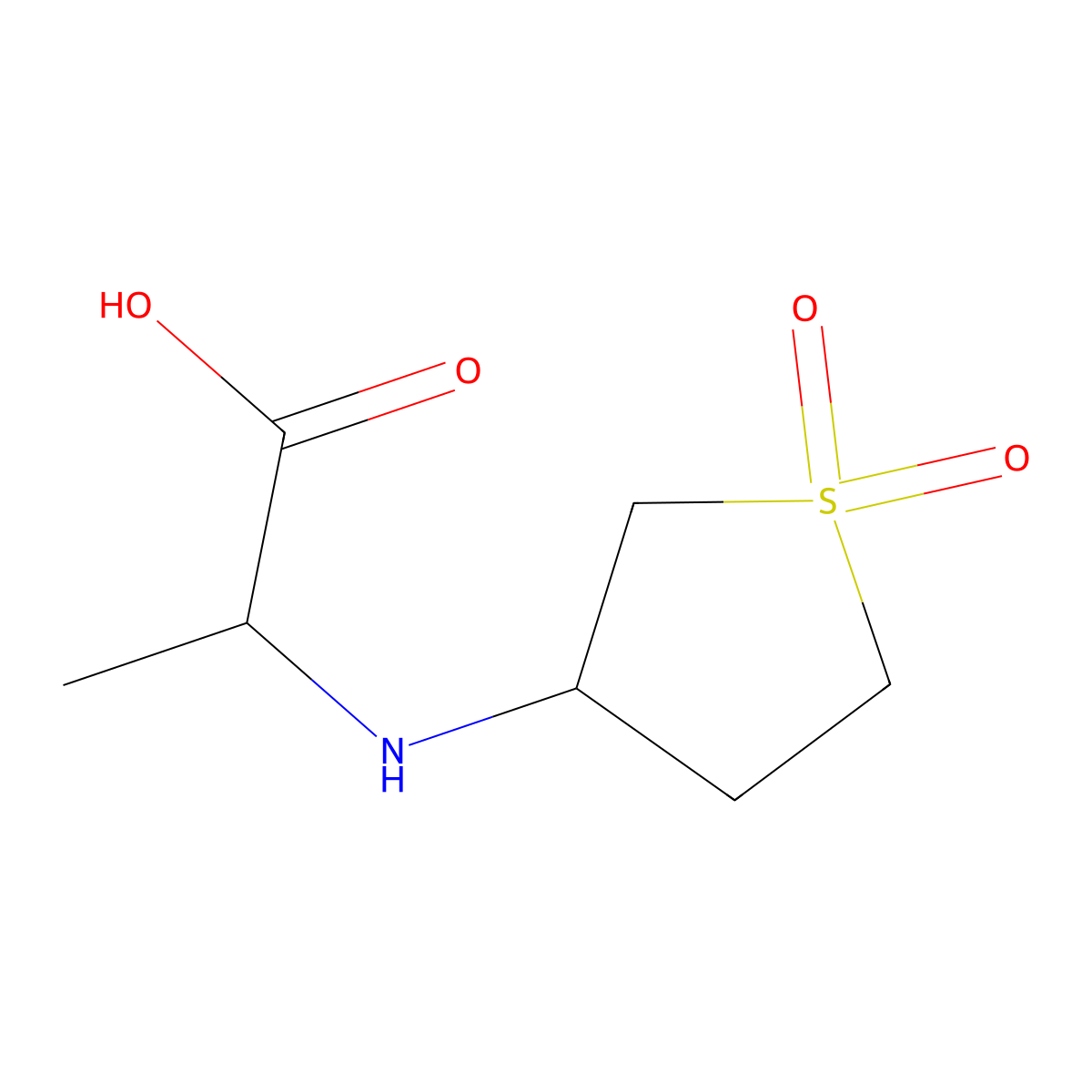Alanine, N-(tetrahydro-1,1-dioxido-3-thienyl)- molecular structure, CAS 1093565-68-4