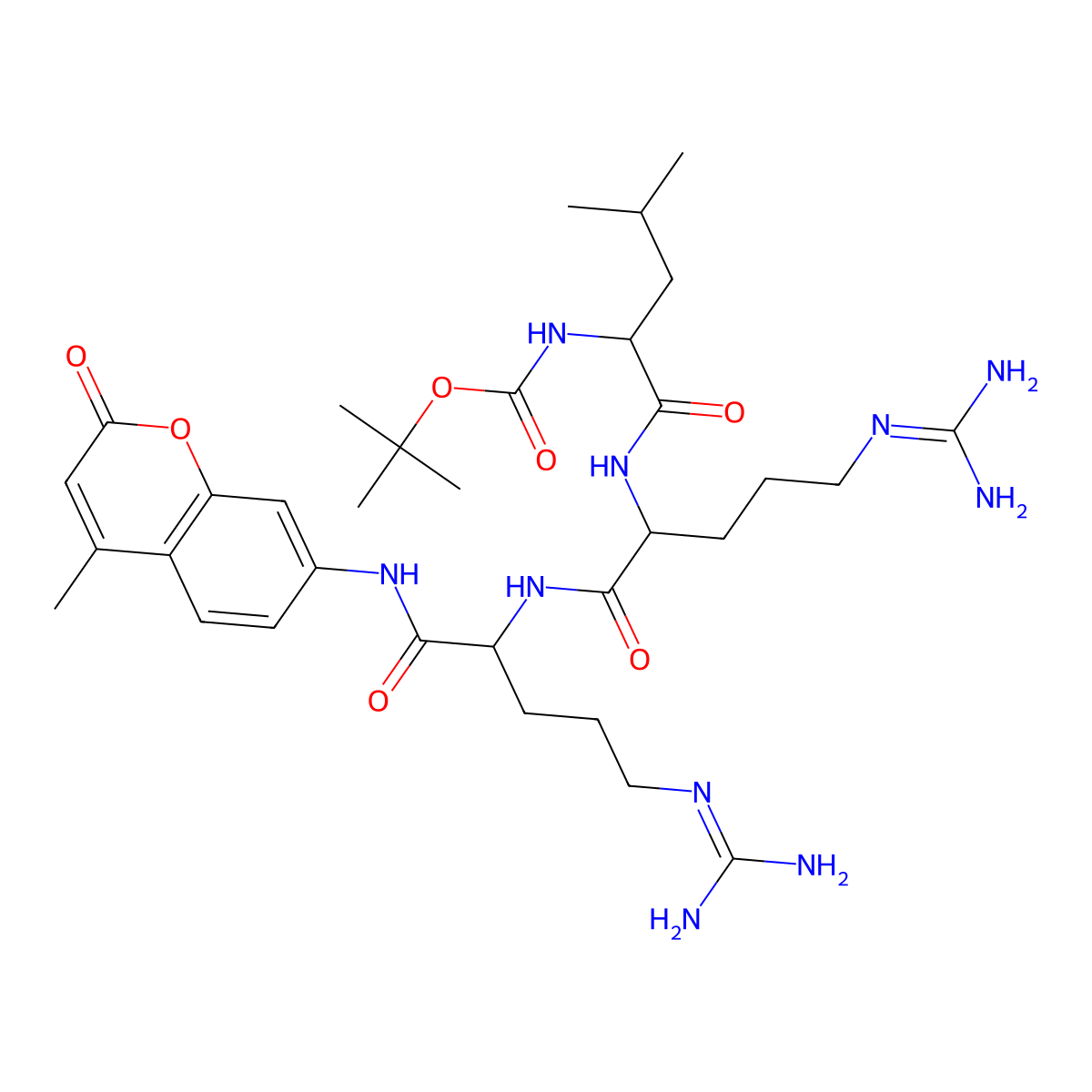 Boc-LRR-AMC molecular structure, CAS 109358-46-5
