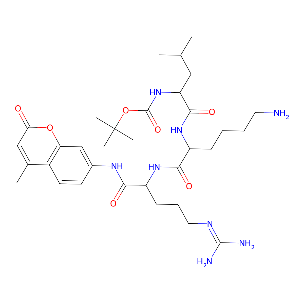 Boc-Leu-Lys-Arg-AMC molecular structure, CAS 109358-47-6